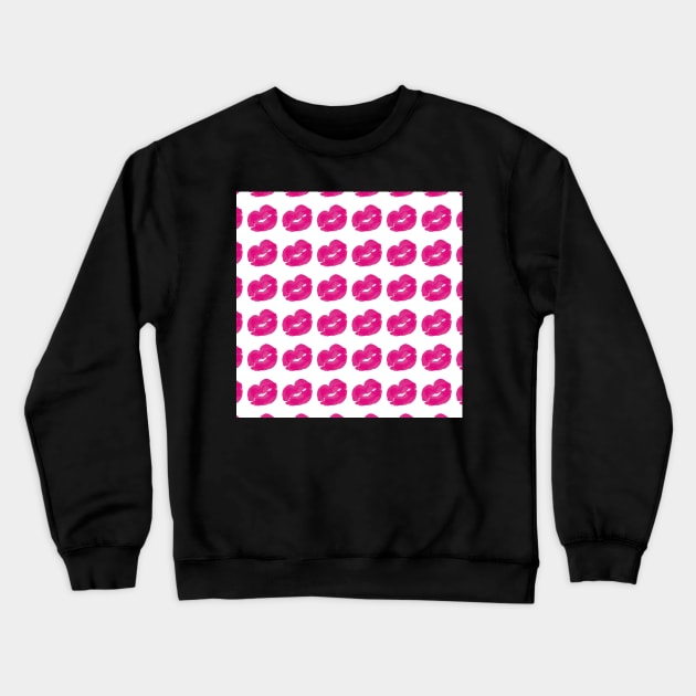 Pink lipstick kisses Crewneck Sweatshirt by bettyretro